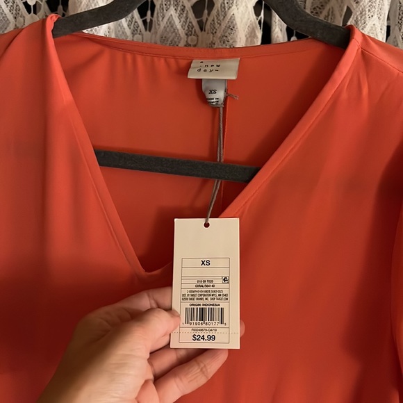A New Day Salmon/peach dress NWT size XS - Picture 2 of 4